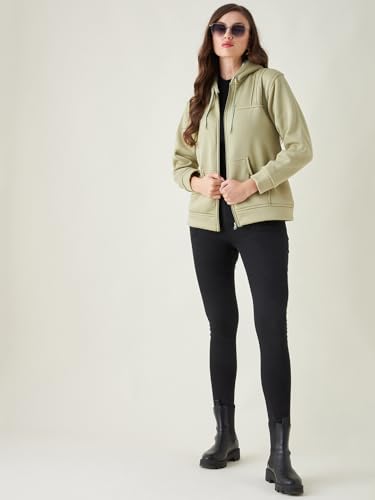 Image of Pivl Women Solid Hooded Jacket for Winter