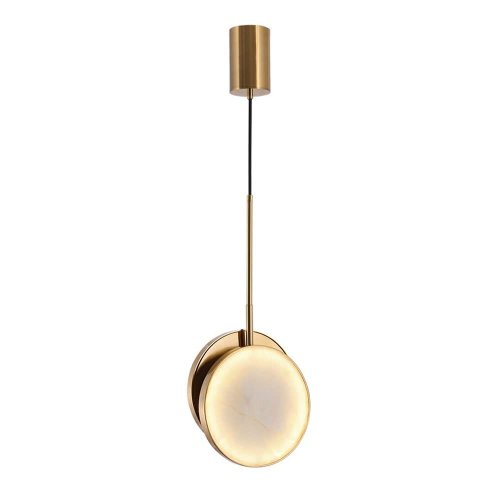 Suspension LED en bronze et marbre véritable, design de luxe moderne