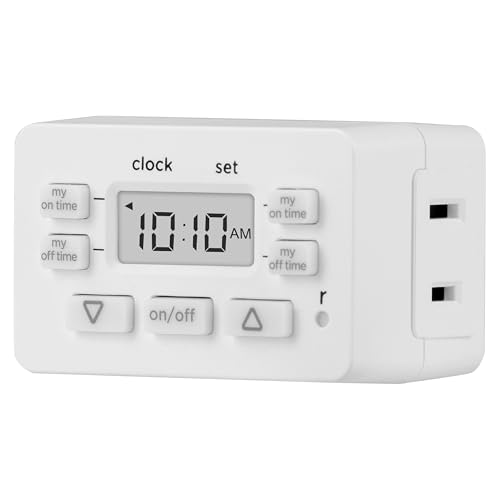 myTouchSmart Digital Timer Bar, Plug-In, Indoor, 1 Polarized Outlet, Simple Setup, for Indoor Lighting and Other Small Appliances, 36253