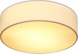 Monzana® Deckenlampe Stoff Wohnzimmer Schlafzimmer E27 Weiß 38cm Rund...