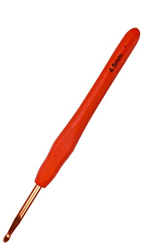 Hobekoee Size US7/4.5mm Crochet Hook Ergonomic Handle for Arthritic Hands Soft & Smooth Knitting Needles for Beginners and Crocheting Yarn
