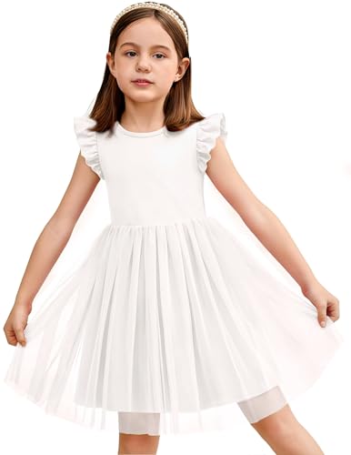 Image of Arshiner Toddler Tutu Dress Little Girls Fluffy Summer Dresses Casual Party Tulle Sundress for Kids 2-6Y
