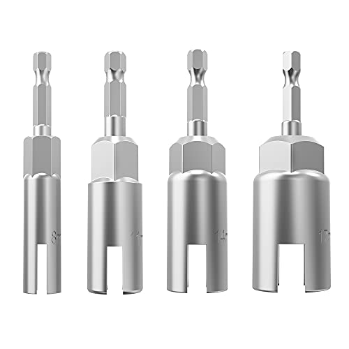 4 Stück 6,35 mm Sechskantschaft, Power Flügelmutter-Schraubendreher-Set, Schlitz-Flügelmuttern, Bohrer-Bit-Steckschlüssel-Werkzeug-Set, Bohrer für Panelmuttern, Schrauben, Augen-C-Haken-Schraube Cover