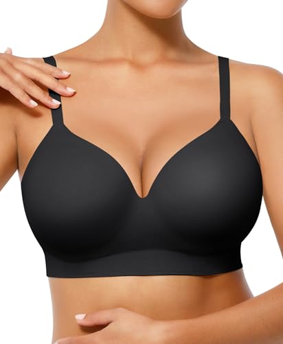 FeelinGirl Wireless Supportive Bra for Women, Seamless Comfort Bralettes No Underwire Full Coverage Everyday Bras