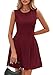 PRETTYGARDEN Summer Dresses for Women 2026 Elegant Classy Spring A Line Business Casual Work Graduation Cocktail Short Dress (Dark Red,Medium)