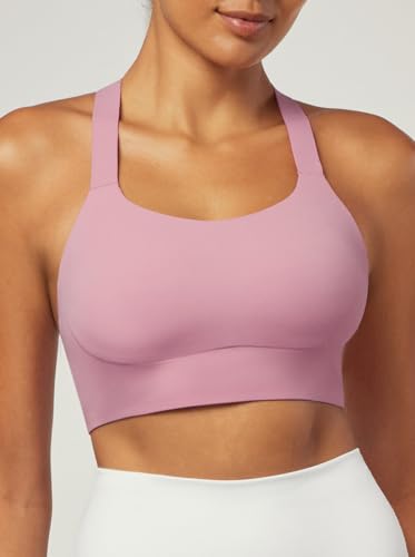 Image of Heathyoga Medium-High Support Sports Bras for Women Molded Cup Adjustable Strappy Sports Bra Supportive Bras for Yoga