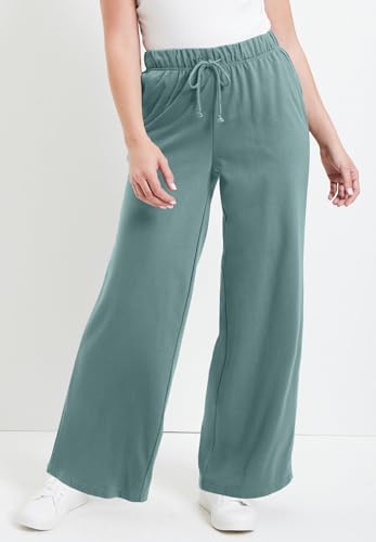 Women's Plus Size French Terry Wide-Leg Pant4