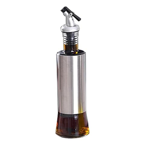 Olive Oil Dispenser Bottle - 17 Oz Glass Oil Bottle for Kitchen, Soy Sauce Dispenser for BBQ, Salad, Kitchen Baking, Roasting, Frying Cover