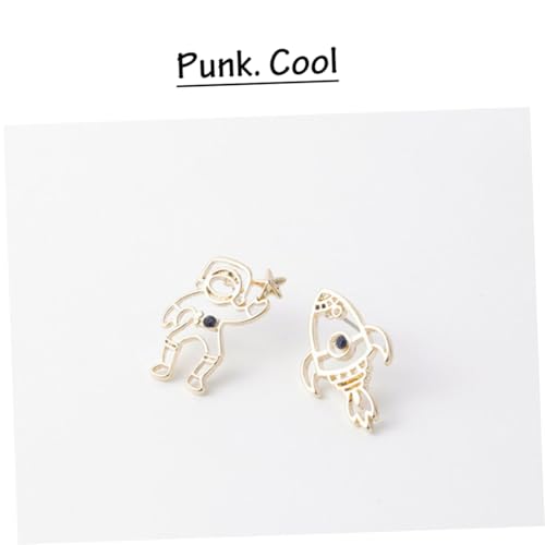 Bijoux astronaute rocket oreille en métal moutons d'oreille de mode - 7