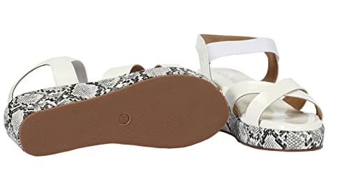 Image of CHERE fashion Sandal For Women' With Peach Multi Cross Strap | Snake print Wedges | Comfortable Sandals for Casual, Party and Formal Occasions