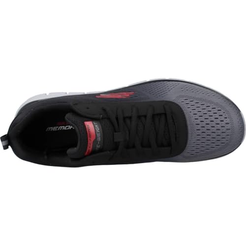 Skechers Homme Track-RIPKENT Baskets, Black Mesh Charcoal Trim, 40 EU