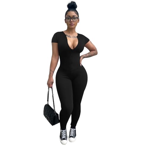 Mrskoala Women Summer Jumpsuit Zipper Romper