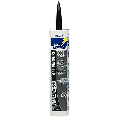 White Lightning W11005010 3006 Ultra All Purpose Elastomeric Sealant, Black, 10 fl. oz.