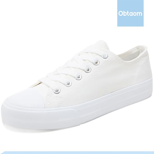 Image of Obtaom Unisex Canvas Shoes Low Top Fashion Sneakers Slip on Walking Shoe