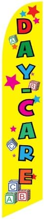 Daycare Swooper Feather Flag, 2' 5 1/2 x 11' 3/4, Full Color, 1 Banner