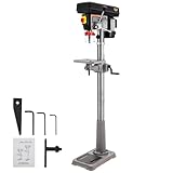 13 in Floor Drill Press, KOKEBREN 7.5 Amp 120V Pure Copper Motor, 288-3084 RPM Variable Speed Cast Iron Bench Drill Press, 0-45° Tilting Worktable, Tabletop Drilling Machine for Wood Metal
