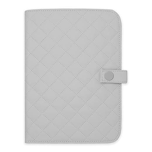 Duffi Baby Funda Portadocumentos de bebe recien nacido polipiel con cierre de broche. Porta Libro de Nacimiento con bolsillos. Carpeta portadocumentos tamaño estandar. Modelo Lux. Color Gris 0552-11