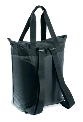 Tatonka Rucksacktasche Market Bag 22l - Leichte Einkaufstasche/Shopper mit verstaubaren Rucksackträgern und Reißverschluss - als Tasche oder Rucksack verwendbar - 22 Liter (schwarz)