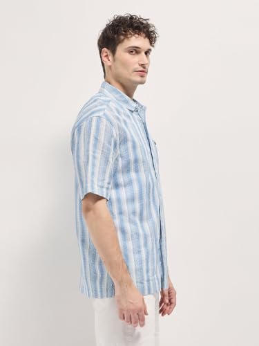 Image of THE BEAR HOUSE Men's Cotton Striped Relax Fit Shirt