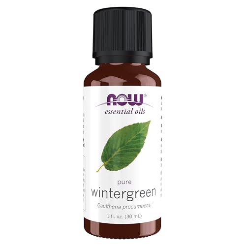 NOW Essential Oils, Wintergreen Oil, Stimulating Aromatherapy Scent, Steam Distilled, 100% Pure, Vegan, Child Resistant Cap, 1-Ounce