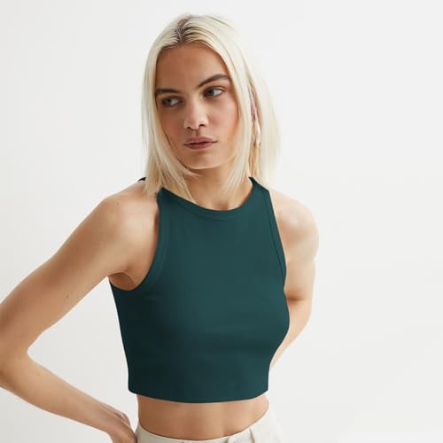 Image of KERI PERRY Tops for Women Crop Top for Women's Tank Activewear Tee Sports Western Casual Cotton Camisole Pack of 3 Combo
