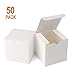 GEFTOL Small White Gift Box - 50 Pack, 4x4x4 inches, Fold & Assemble Paper Box for Bridesmaids, Proposals, Birthdays, Christmas (White)