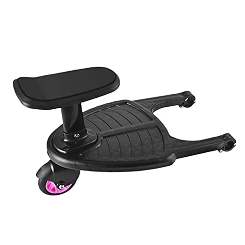 Kinderwagenbrett mit Sitz | -Kinderwagenbrett aus PU mit Sitz und Riemen | Langlebiges Stehbrett für | Kinderwagen, kompatibel mit Stehend für, Pink, 33x42x25CM, Siehe Beschreibung