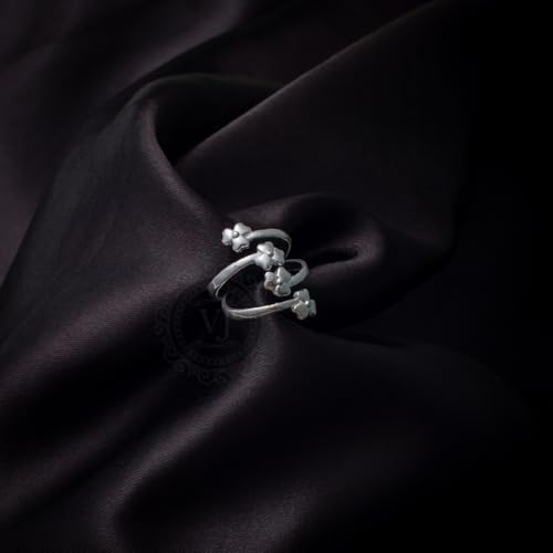 Image of 925 Sterling Silver Peacock Design Toe Ring for Women and Girls | Polish Adjustable Toe Bichiya | Adjustable