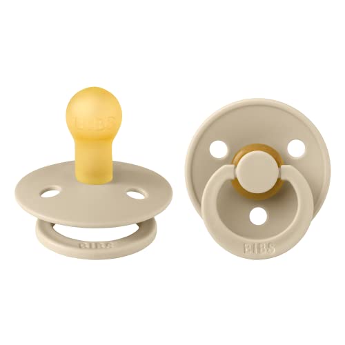 Image of BIBS BPA-Free Natural Rubber Baby Pacifier | Made in Denmark (Vanilla, 0-6 Months) 2-Pack