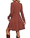 OFEEFAN Fall Dresses for Women 2025 Crew Neck Long Sleeve Casual Italian Winter Sweater Dress with Pockets Fall Clothes Early Fall Fashion Outfits Clothing Caramel S