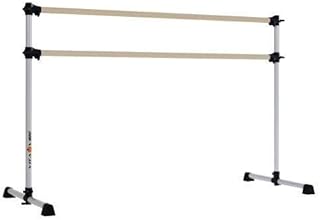 Vita Vibe - Prodigy Series: Traditional Wood Double Bar Freestanding Ballet Barre USA Made (4 FT - 8 FT) Multiple Color Choices (Satin Silver, 6 FT)