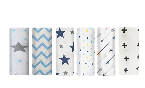 Image of wrap blanket for new born baby Love Pure Cotton Muslin Baby Swaddle Blanket, Wrap Cloth Cotton Swaddle for Newborn Baby Cotton Swaddle Blanket-Pack of 6 with Size 120X100 CM - Blue Family