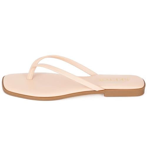Image of Flip Flops Sandals for Women Square Toe Lightweight Thong Slides