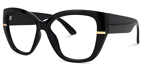 Image of VOOGLAM Oversized Blue Light Blocking Glasses, Cat Eye Fashion Glasses Frame for Women Anti Eyestrain & UV Gustavo