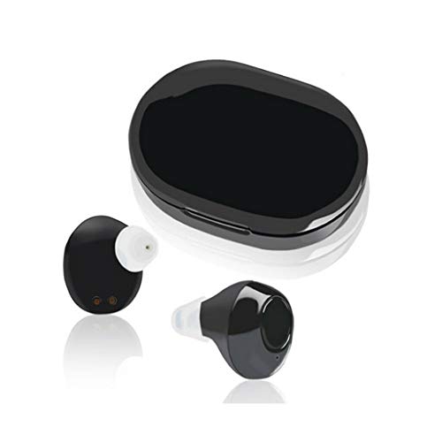 Personal Hearing Aid, in The Canal (ITC) in Ear Hearing Aid, Rechargeable Modern Style Charge Case with Replacement Domes (Pair)