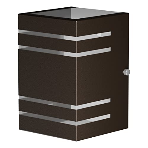 Arandela Moderna Externa Luminária de Parede Muro +Led MF152 (Marrom (Branco Quente))