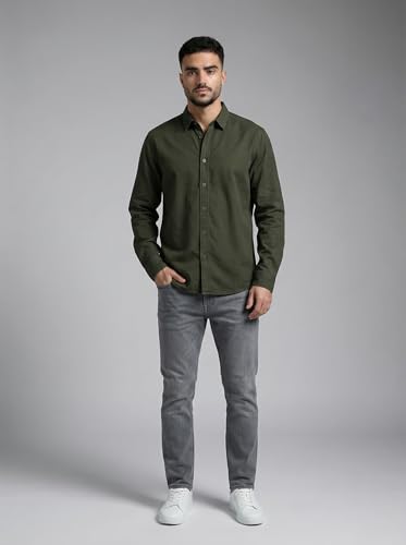 Image of GLORYBOYZ Men's Full Sleeve Core Essentials Over-Dyed Shirt-XS-XXL