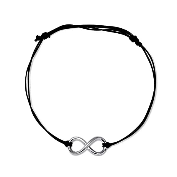 Meenakari 925 Sterling Silver Infinity charm adjustable black thread Anklet - Image 3