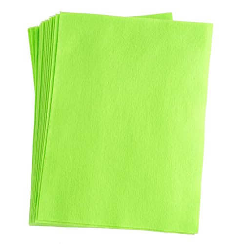 John Bead 25pcs 9"x12" Felt Fabric Sheets Fluorescent Green Felt