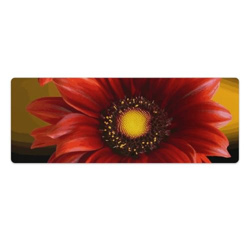 Tapis de souris de jeu tournesol rouge pour décorer et illuminer votre bureau de maison