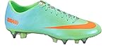 Nike Mercurial Vapor IX SG Pro Cleats (6, Neo Lime/Total Crimson-Metallic Silver-Polarized)