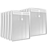 クリアファイル 封筒型ファイル 10枚組 A4サイズ 縦型 紐付き 大容量 ドキュメントケース クリアホルダー 書類 資料 収納