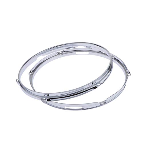 F Fityle Heavy Duty Aros para Redoblante de 13 Pulgadas con 6 Pernos, Grosor 1.5Mm (Paquete de 2) Plata miniatura 3
