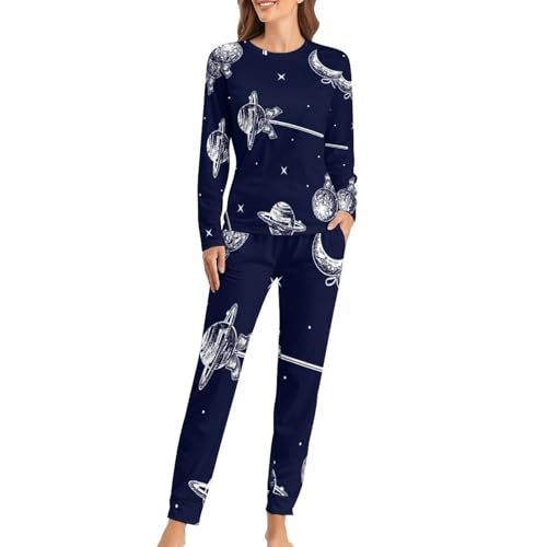 Pyjama femme Planète Lollipop ensemble t-shirt manches longues pour vos soirées cocooning