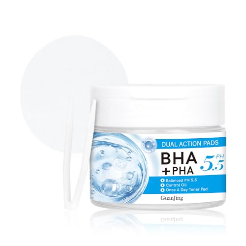 BHA + PHA Toner Pad, 90 Pads Zero Pore Pad, Natural Hydration Hyaluronic Acid & Centella Sheet Masks with Peony – Facial Pads for Glowing Skin