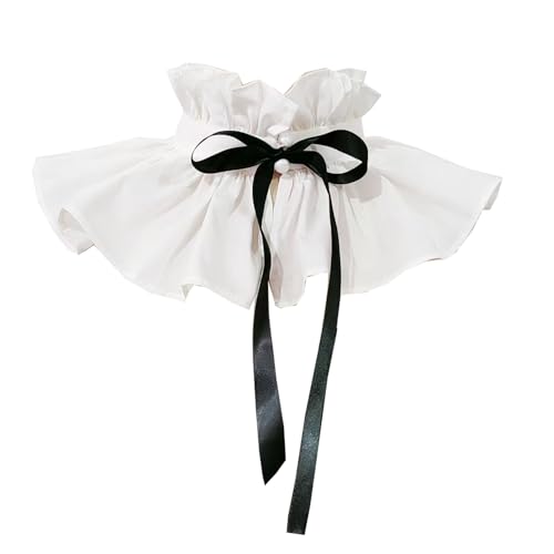 JDYaoYing Damen Vintage Rüschenkragen viktorianisches Kostüm, White-B, One size
