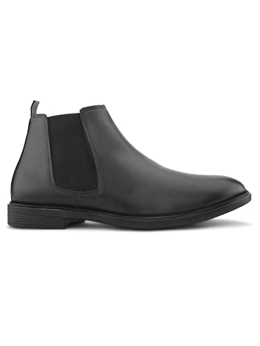 Image of STANPHORD Men's Chelsea Boot | Synthetic Leather | Slip-On | Cushioned Insole | Casual Wear | Black | Brown | 36052126