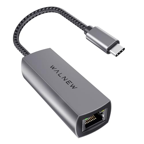 WALNEW USB-C Ethernet Adapter 2.5 Gigabit, USBC to RJ45 LAN Connector