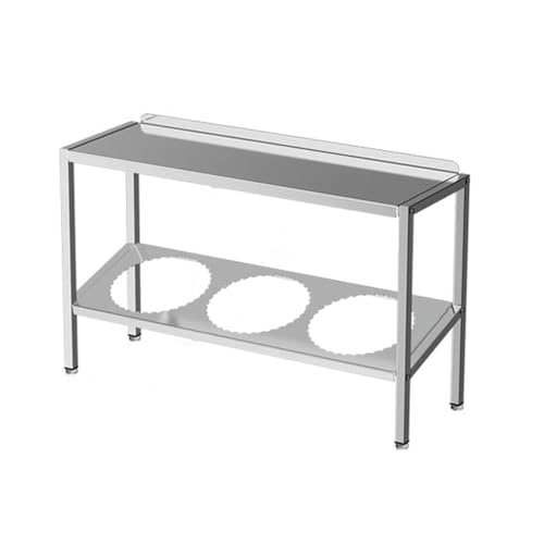 Stazione per la preparazione della pizza in acciaio inox, vassoio da parete per l'accesso agli ingredienti per una facile preparazione del condimento, perfetto per chef domestici e pizzerie