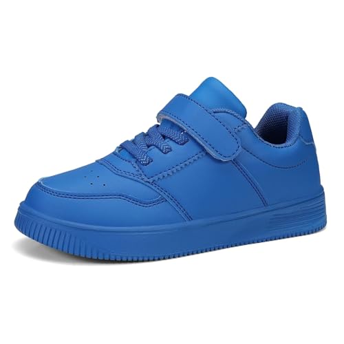 DSWED Blue Boys Running Shoes for Girls Lightweight Breathable Knit Athletic Kids Fashion Sneakers Tennis Shoes Toddler Size 7 M US